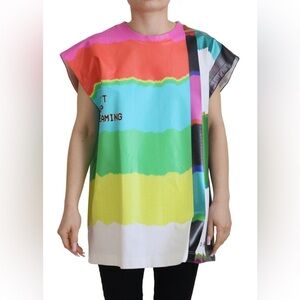 Dolce & Gabbana Multicolor TV Print Blouse Cotton Women's T-Shirt MSRP $722